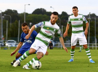 Jack Byrne evades the challenge of Cory Galvin.