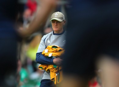 Schmidt watches training at Thomond Park last month.