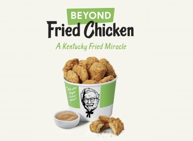 An image provided by KFC shows plant-based chicken.