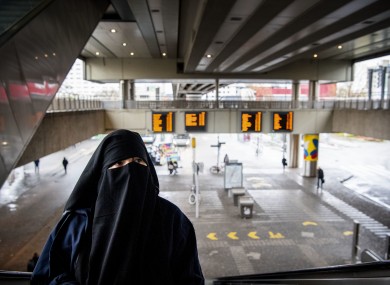A woman wearing a burka in Rotterdam, Netherlands