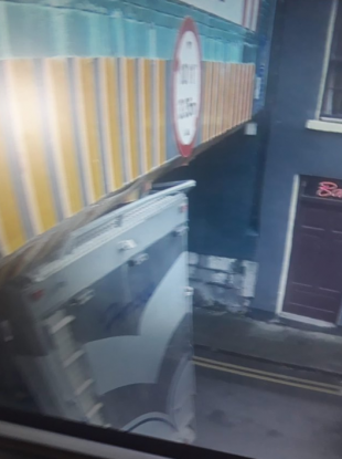 An image of the truck under the bridge shared by Irish Rail.