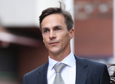 Olesen arriving at Uxbridge Magistrates' Court.