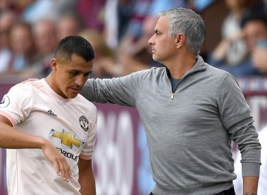 Jose Mourinho and Alexis Sanchez (file pic).