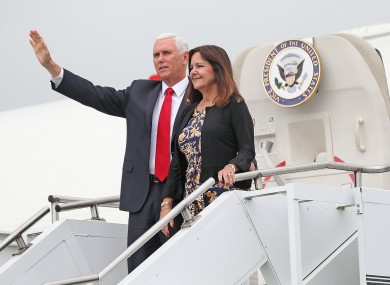 US Vice President Mike Pence arrives into Shannon Airport.