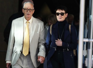 Parents of Ana Kriegel (L to R) Geraldine and Patrick Kriegel leaving the Criminal Courts of Justice in Dublin today.