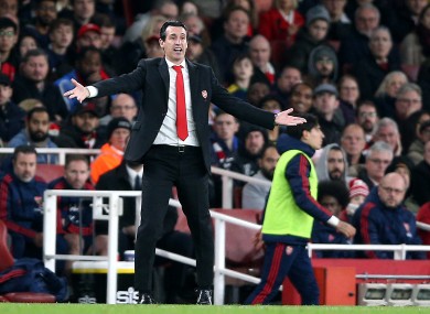 Unai Emery during today's game.