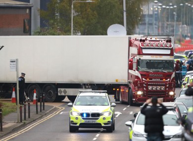 The truck in which 39 people were found dead earlier this week.