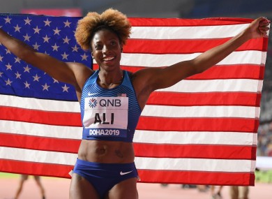 World 100 metres hurdles champion Nia Ali.
