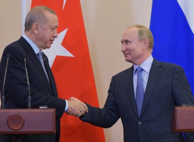 The Turkish and Russian presidents in Sochi.