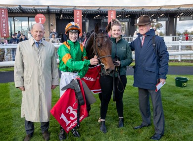 Royal Illusion and connections, including jockey Joey Sheridan and trainer Willie Mullins.