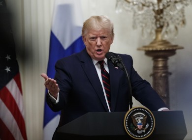 US President Donald Trump pictured at the White House on Wednesday.