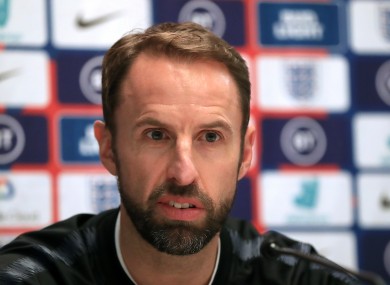 England manager Gareth Southgate during the press conference at The Grove Hotel, Watford.
