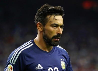 Ezequiel Lavezzi in action for Argentina