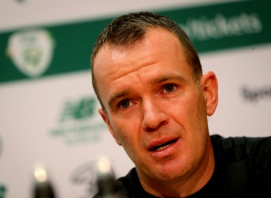 Glenn Whelan speaks to the media.
