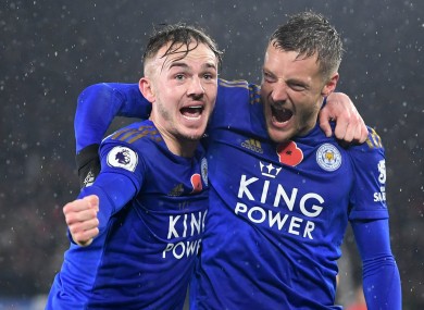 Ben Chilwell and Jamie Vardy have helped propel Leicester to second in the table.
