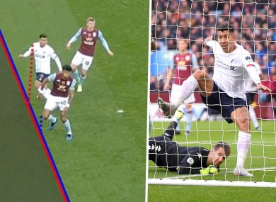 Roberto Firmino was controversially ruled offside as Liverpool had a goal ruled out.
