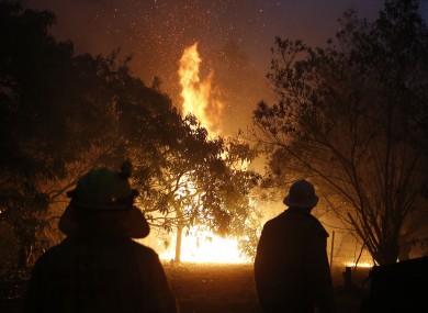 A fire near the Pacific Highway, north of Nabiac in the Mid North Coast region of New South Wales.
