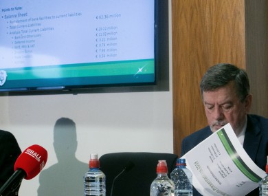 FAI President Donal Conway at the Football Association of Ireland annual accounts for 2018.