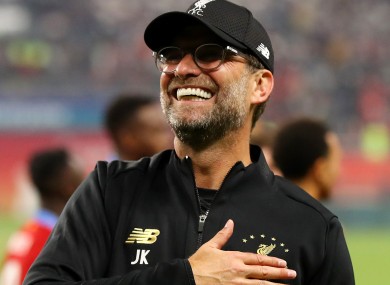 Liverpool manager Jurgen Klopp celebrates after his side's win against Flamengo in the Club World Cup final.