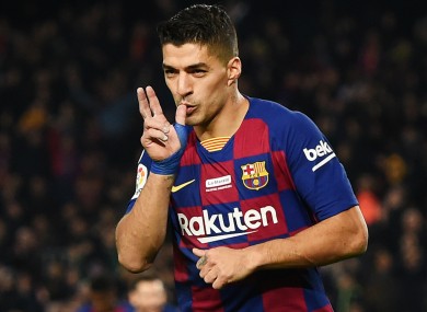 Barcelona forward Luis Suarez.