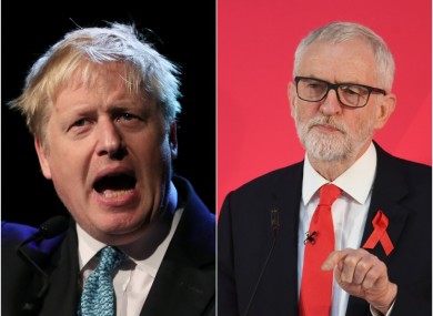 British Prime Minister Boris Johnson and Labour leader Jeremy Corbyn