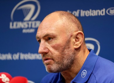 Leinster assistant coach Robin McBryde during the pre-match press conference ahead of their clash with Connacht.
