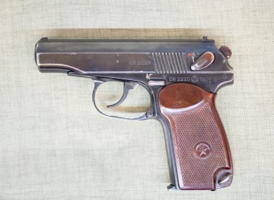 A file photo of a Russian semi-automatic Makarov pistol from 1951.
