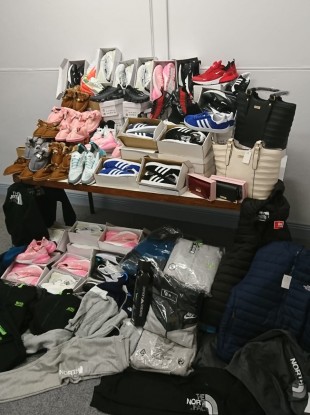 The counterfeit goods in question.