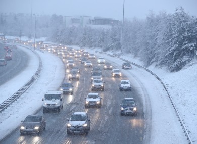 Snowy weather on the N7 in Dublin earlier this year.