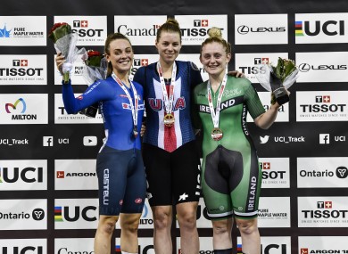 Emily Kay on the podium.