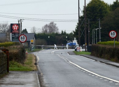 Specialists from the Garda Forensic and Technical Bureau teams are examining the scene at the Lordship Credit Union. January 2013.