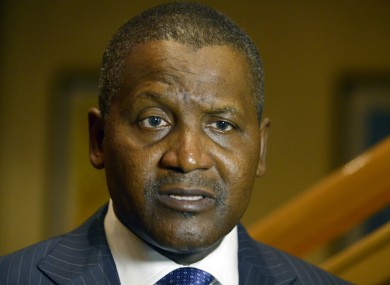 Aliko Dangote is worth an estimated €10 billion.