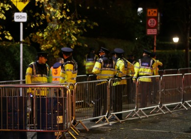 Gardaí on the streets around the Aviva Stadium.