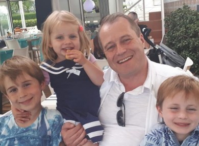 Conor (9), Darragh (7) and Carla (3) with their father Andrew McGinley.