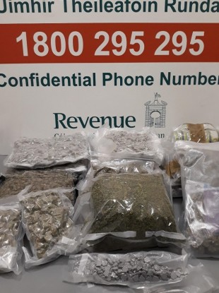 A picture of the drugs discovered by Revenue officials yesterday.