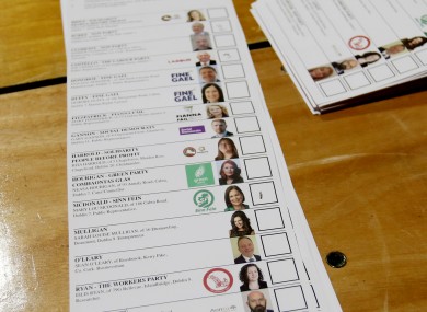 A Dublin Central ballot during the count earlier this month.