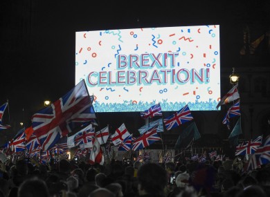Supporters at a pro-Brexit gathering last month.