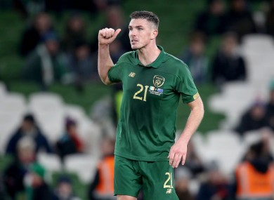 Ciaran Clark in action for Ireland in a recent friendly with New Zealand.