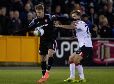 Tim Nilsen of Derry pictured playing against Dundalk on Friday.