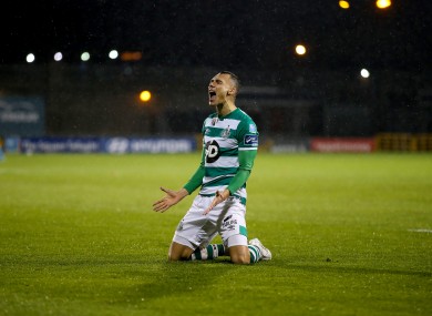 Burke celebrates his hat-trick
