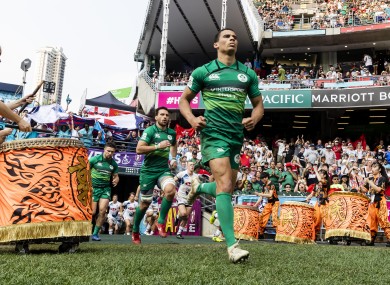 Ireland take to the pitch at the 2019 Hong Kong Sevens.