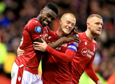 Sammy Ameobi celebrates after scoring for Forest.