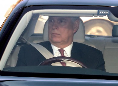 File photo. Andrew driving his Bentley into Buckingham Palace.