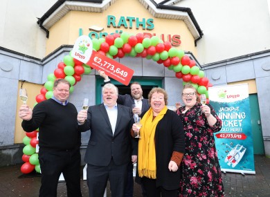 Pictured at the shop celebrations were from left: James Rath; Willie Rath; David Rath; Bridget Rath and Ann-Marie Rath.