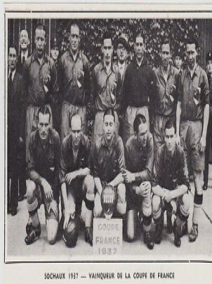 Bernard Williams, bottom right in the front row, lines up with the rest of his Sochaux team-mates in 1937.