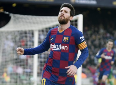 Messi netted a first-half hat-trick.