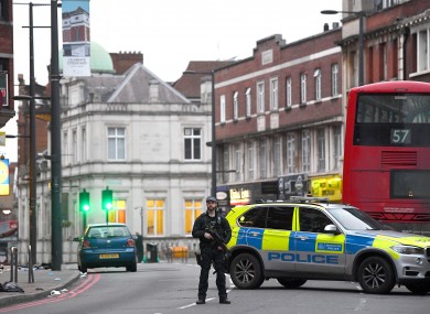 Armed police at the scene in Streatham High Road, south London