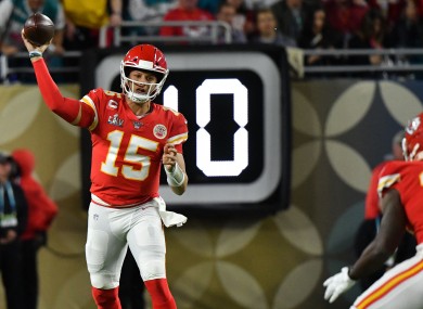 Patrick Mahomes #15 of the Kansas City Chiefs.
