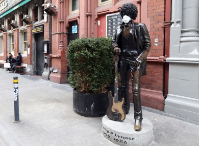 Phil Lynott's statue off Grafton Street.