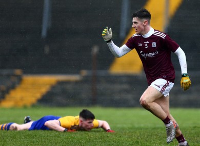 Cian Monahan celebrates one of four Galway goals.